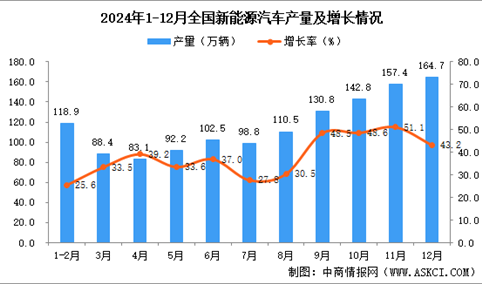 2024年12月全国新能源汽车产量数据统计分析