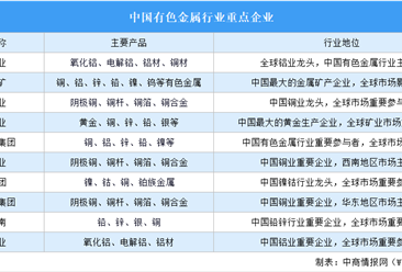 2025年中国有色金属行业重点企业对比分析（图）