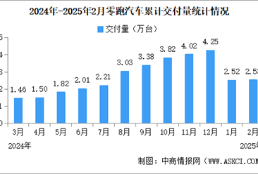 2025年2月零跑汽車交付情況：交付量同比增長285%（圖）