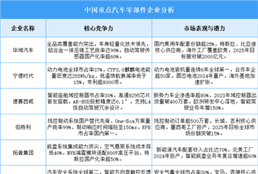 2025年中国汽车零部件企业综合竞争力分析（图）