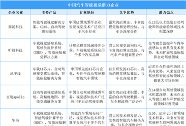 智驾未来：中国汽车智能视觉潜力企业全景扫描（图）