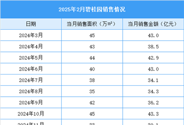 2025年2月碧桂园销售简报：销售金额约23亿元（附图表）