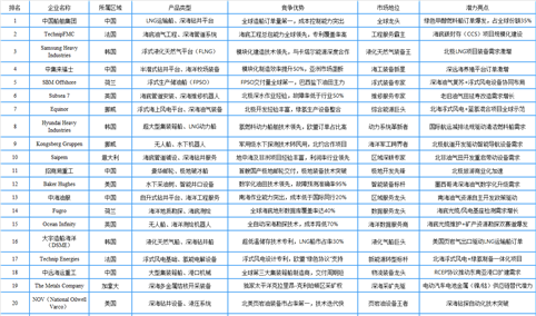 2025年全球海洋工程装备行业最具发展潜力企业排名