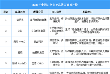 2025年中国衣物洗护品牌口碑推荐榜（附榜单）