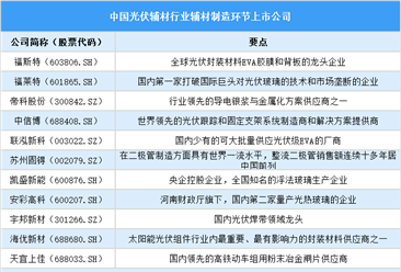 2025年中國(guó)光伏輔材行業(yè)上市公司全方位對(duì)比分析（企業(yè)分布、經(jīng)營(yíng)情況、業(yè)務(wù)布局等）