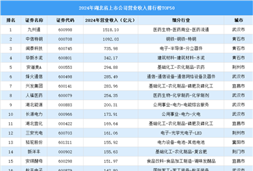 2024年中國湖北省上市公司營業(yè)收入排行榜（附榜單）