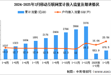 2025年1-3月中國通信業(yè)總體運(yùn)行及電信業(yè)務(wù)使用情況分析（圖）