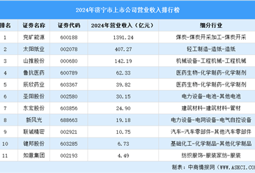 2024年济宁市上市公司营业收入排行榜（附榜单）