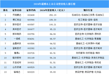 2024年淄博市上市公司营业收入排行榜（附榜单）
