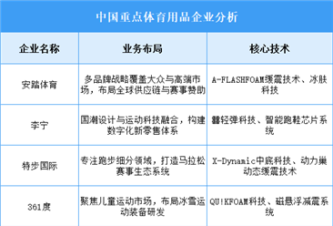 2025年中国体育用品重点企业业务布局预测分析（图）