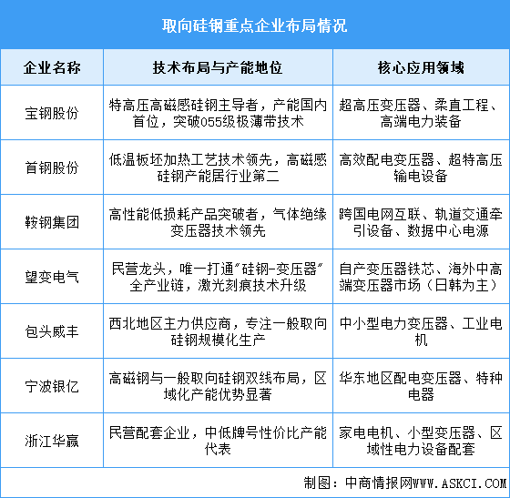2025年中國取向硅鋼產(chǎn)量及企業(yè)布局情況預(yù)測分析（圖）
