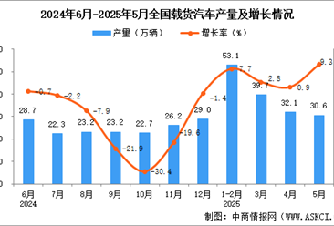 2025年5月全国载货汽车产量数据统计分析