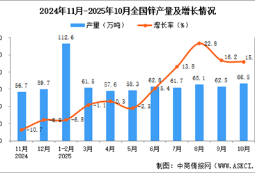 2025年10月全国锌产量数据统计分析