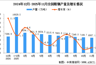 2025年11月全国粗钢产量数据统计分析