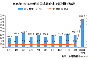 2025年1-2月中国成品油进口数据统计分析：进口量同比增长43.3%