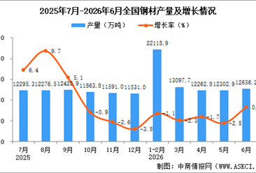 2026年6月全国钢材产量数据统计分析
