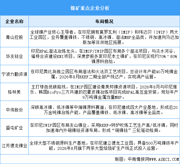 2026年中国镍矿产量及重点企业预测分析（图）