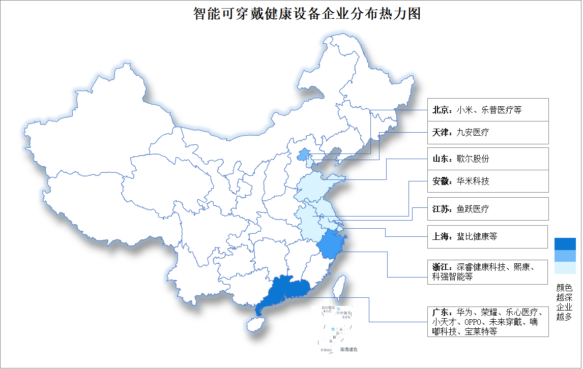 2026年中国智能可穿戴健康设备重点企业及企业分布分析（图）