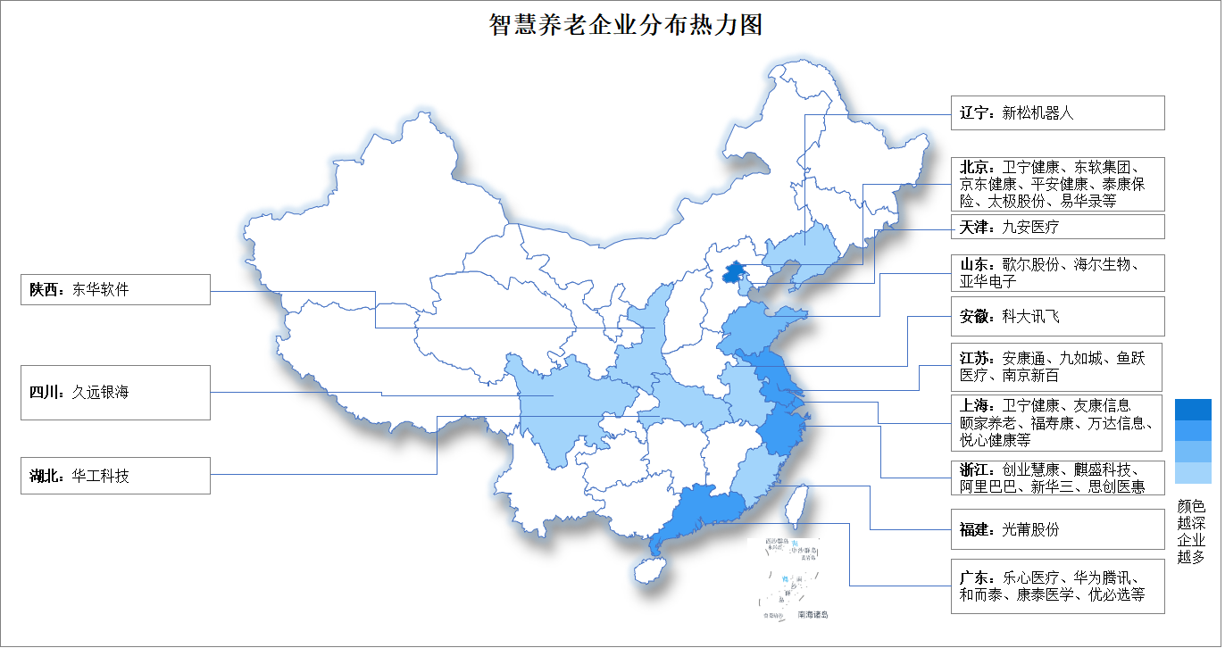 2026年中国智慧养老重点企业业务布局及企业分布分析（图）
