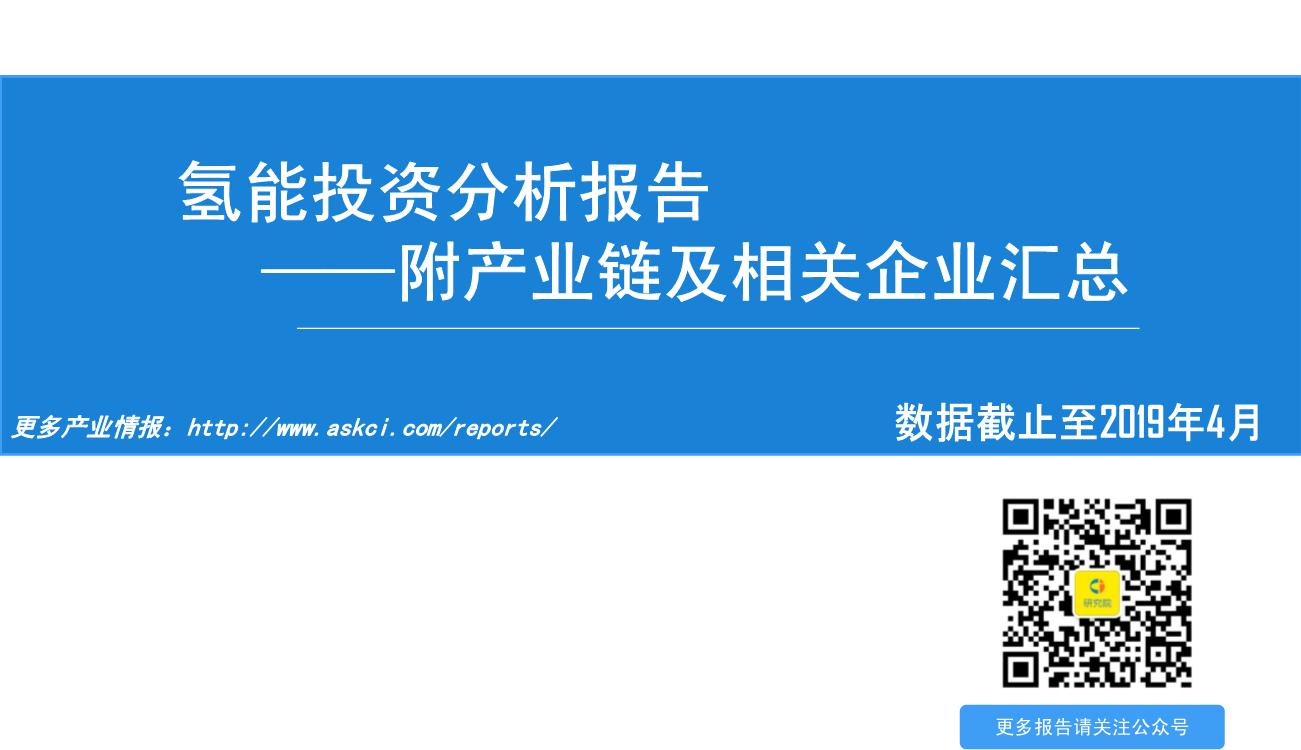 2019年氢能产业链市场前景研究报告