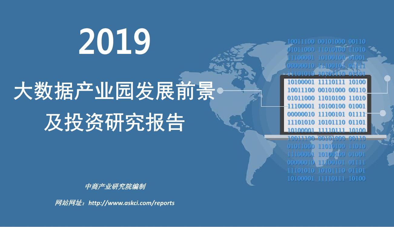 2019年中国大数据产业园发展前景及投资研究报告