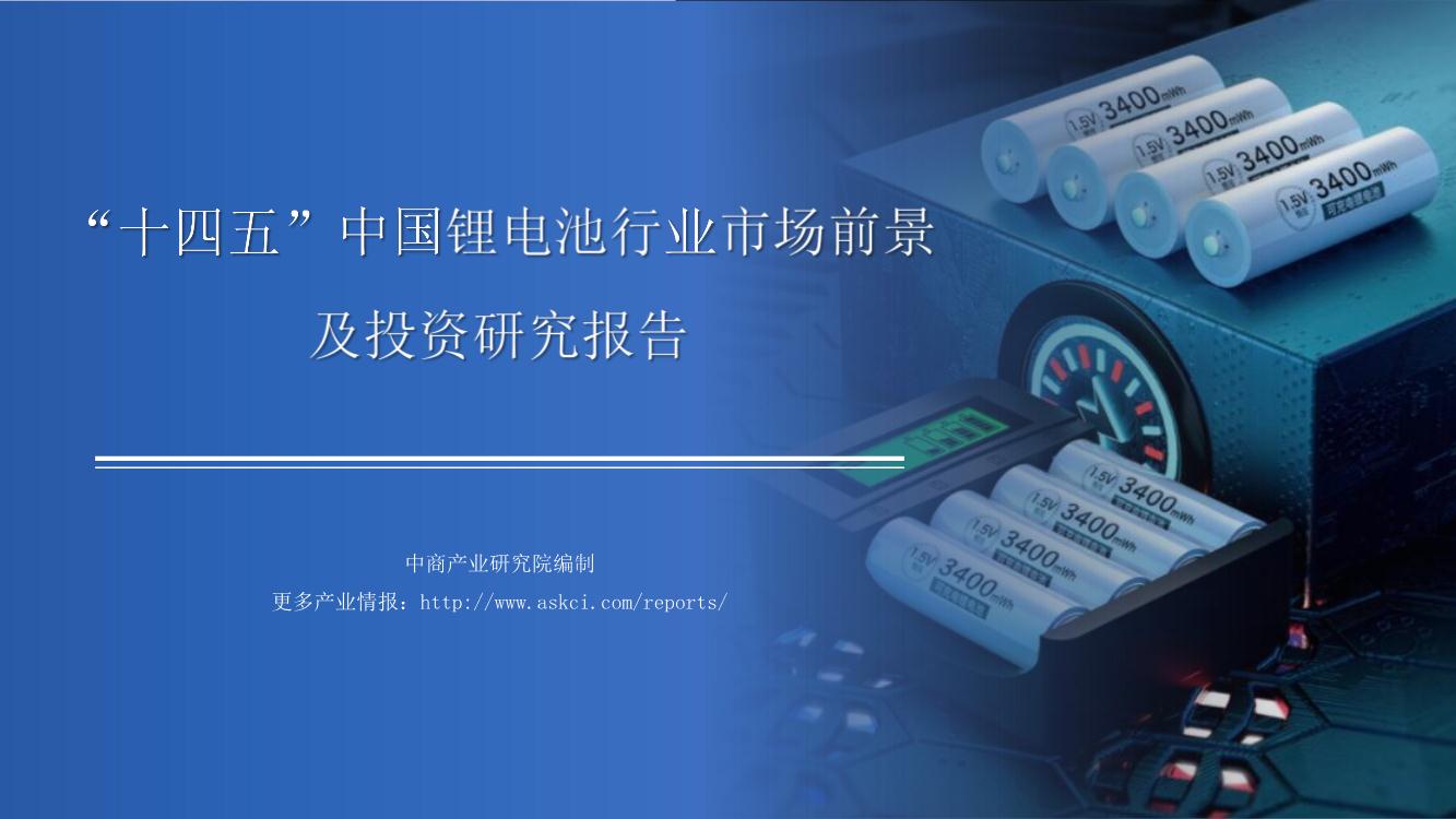 2021年“十四五”中国锂电池行业市场前景及投资研究报告